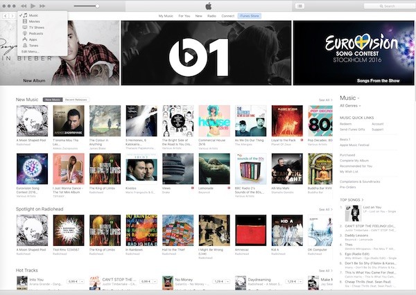 iTunes 12.4 και OS X El Capitan 10.11.5