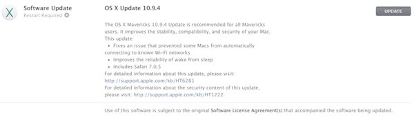 Διαθέσιμο το OS X Mavericks 10.9.4