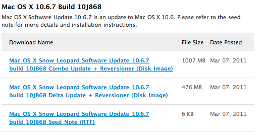 Διαθέσιμη η έβδομη beta του Mac OS X 10.6.7