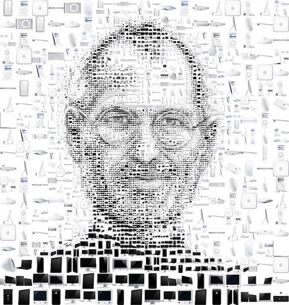 Πορτρέτο του Steve Jobs από χιλιάδες προϊόντα της Apple [by Charis Tsevis]