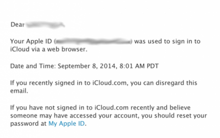 Αποστολή email από την Apple κάθε φορά που κάποιος εισέρχεται στο λογαριασμό iCloud σου