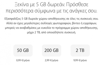 Μειώσεις τιμών στο iCloud storage: 2TB / μήνα με μόλις €9,99